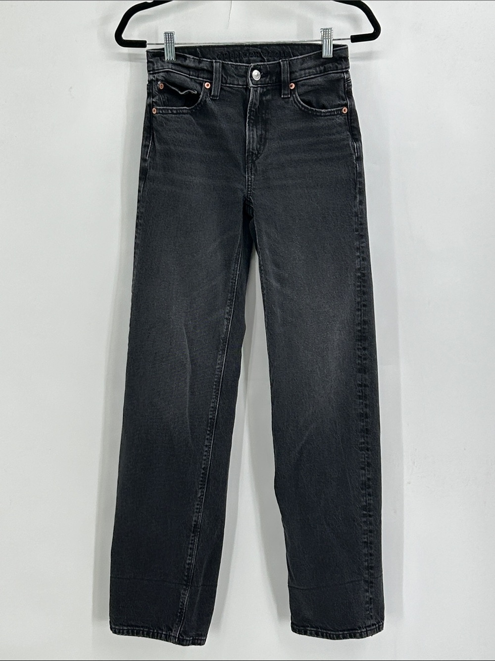 American Eagle Stovepipe Jeans Black Stretch Size 00